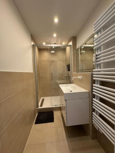 Ένα μπάνιο στο Ferienwohnung Bernhard