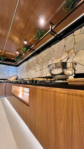 Kuchyň nebo kuchyňský kout v ubytování Hotel Costa do Atlantico