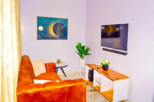 TV a/nebo společenská místnost v ubytování Sylvia's Lair