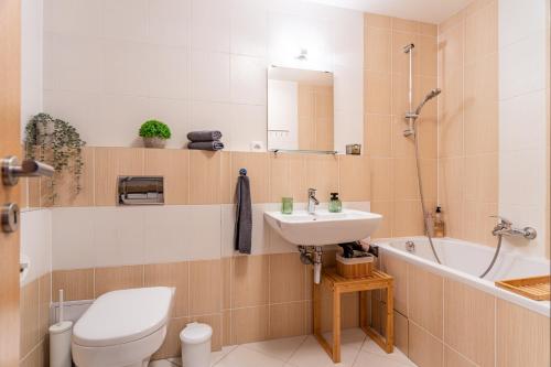 Koupelna v ubytování Airport Apartman Víšek