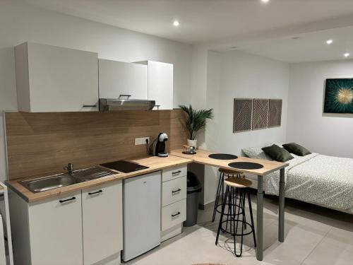 Kuchyň nebo kuchyňský kout v ubytování Cocon charmant au coeur d'Auxerre