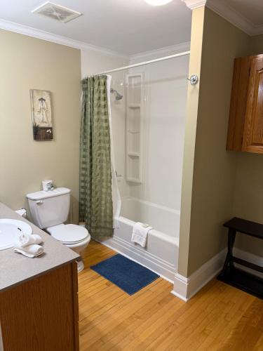 a bathroom with a toilet and a shower at Midstream Manor Unit 9 - 2 Bedroom Apartment in St. John's