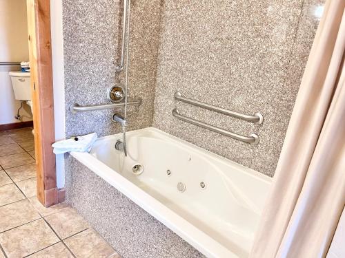 a bath tub in a bathroom with a shower at Alpine Zermatt King Villa with Kitchen Near Deer Valley Ski Resort - #1057 in Mound City