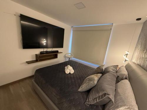 TV o dispositivi per l'intrattenimento presso Departamento 2 dormitorios Quiteño Libre