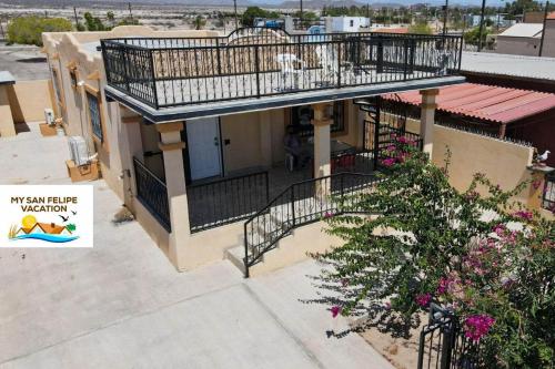 an overhead view of a building with a balcony at Casa Sirena del Mar San Felipe Rental Home in San Felipe