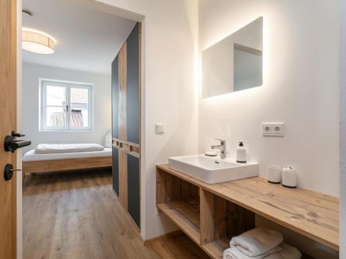 un baño con lavabo y espejo en Hopfgarten Alpin Living Top 3, en Hopfgarten im Brixental