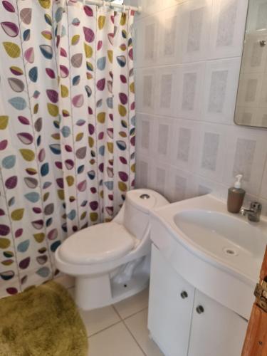 Koupelna v ubytování Cabañas Aquila D'Arroscia