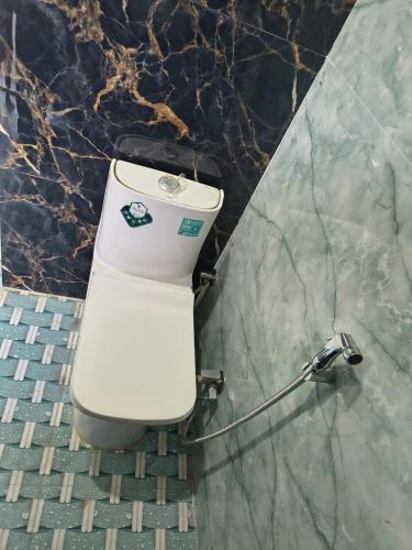 a bathroom with a toilet in a marble wall at C-57, Nitin khandelwal in Jaipur