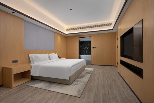 TV a/nebo společenská místnost v ubytování Wanda Moments Neo, Shijiazhuang Chang'an