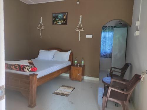 Postel nebo postele na pokoji v ubytování Jungle View Eco Village