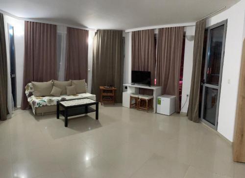 a living room with a couch and a tv at Casa De Zambini in Plovdiv