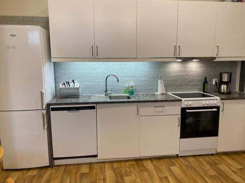 Kuchyň nebo kuchyňský kout v ubytování Apartment in Uddevalla city center