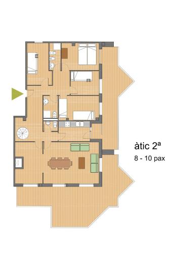 a floor plan of a house at Apartamentos Bon Repós in Santa Susanna