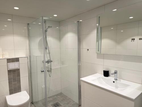 Koupelna v ubytování Central apartment in Lillehammer