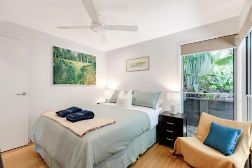 Postel nebo postele na pokoji v ubytování Fortuna Bushland Retreat 20 min from Noosaville