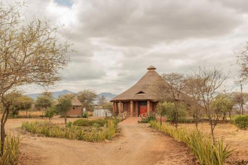an old hut in the middle of a dirt road at Naramatisho Women's Centre in Makuyuni