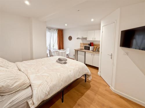 Postel nebo postele na pokoji v ubytování Au 42B JM