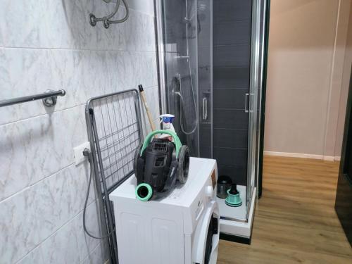 a machine sitting on a counter in a bathroom at saffi15 in Sannazzaro deʼ Burgondi