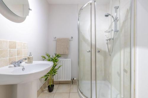 Ένα μπάνιο στο Cosy apartment in the heart of ballyclare