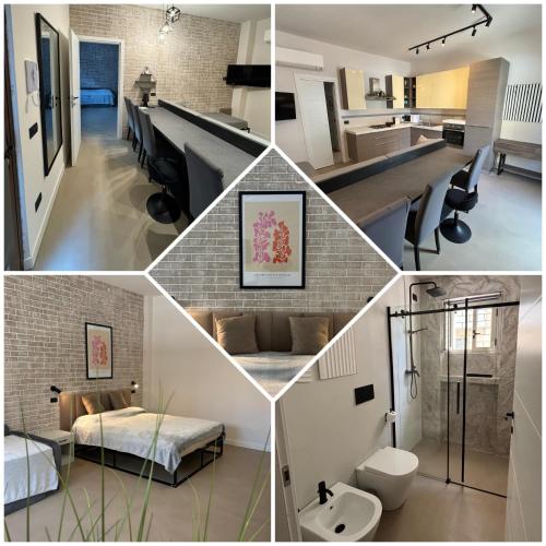 a collage of four pictures of a room at Typic loft Alghero in Alghero
