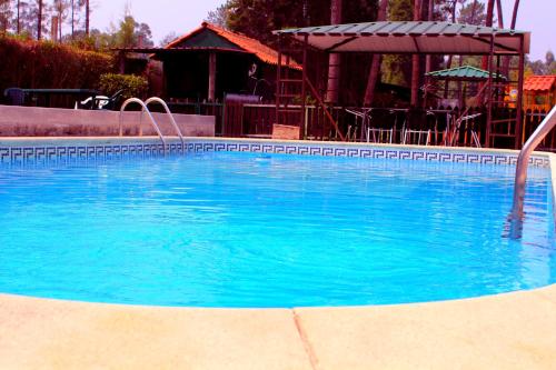 - une grande piscine d'eau bleue dans l'établissement Residencial Pinho Verde, à Mealhada