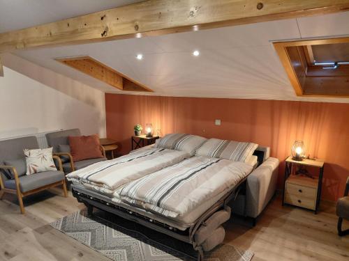 Postel nebo postele na pokoji v ubytování Ferienhaus Gioia