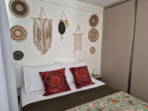 Ένα ή περισσότερα κρεβάτια σε δωμάτιο στο Flat Mar Bello Plaza