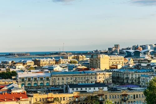 Vista general de Bakú o vistes de la ciutat des de l'apartament