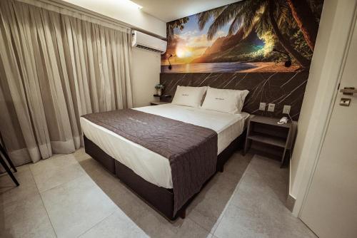 Postel nebo postele na pokoji v ubytování Flat Beira-mar c Piscina e Academia em Manaira