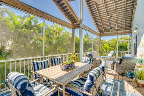 En balkon eller terrasse på Pet Friend Home with Heated Pool