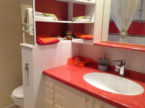 a bathroom with a sink and a mirror at Escapade Au Soleil in Gréasque