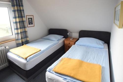 Postel nebo postele na pokoji v ubytování Ferienhäuschen Seekrabbe
