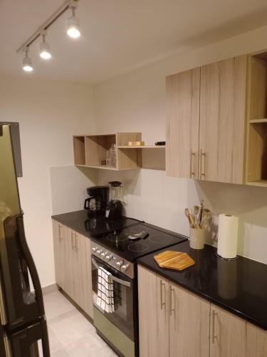 Kuchyň nebo kuchyňský kout v ubytování Vista 18 zona 10 parqueo y lavandería 4 personas