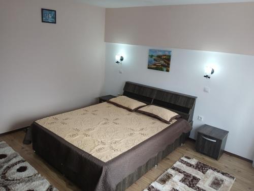 a bedroom with a large bed in a room at Casa David in Sighetu Marmaţiei