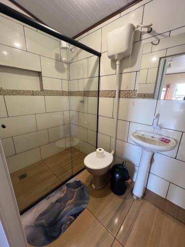 Koupelna v ubytování Pousada