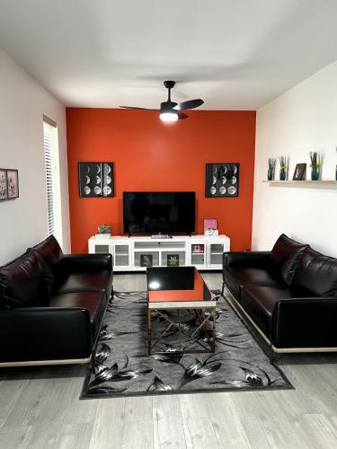 Posezení v ubytování OranGe DeLuxe