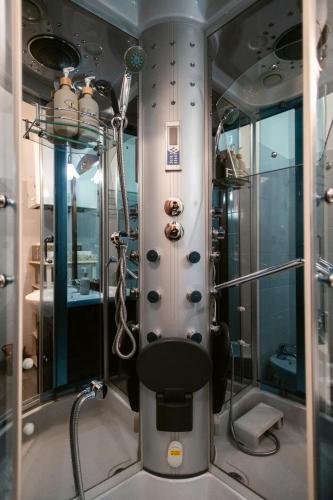 a bathroom with a shower and a toilet in it at La Dimora San Rocco, Montagna e Relax in Roccaraso