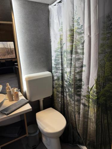 Koupelna v ubytování Tiny hill