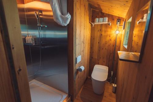 Koupelna v ubytování Earthboat Nasu