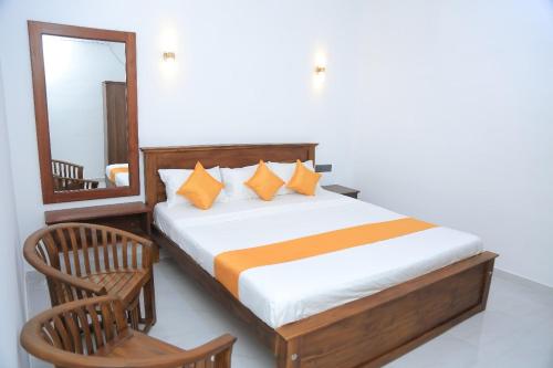 Postel nebo postele na pokoji v ubytování Moon Town