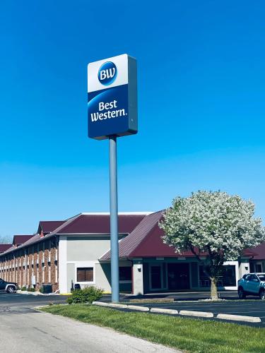 a best western sign in front of a building at Best Western Edinburgh/Columbus in Edinburgh