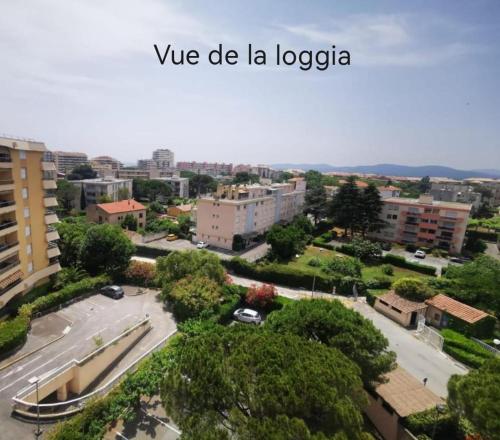 a view of a city with buildings and trees at Studio Ciel d'Azur - 4 pers - Fréjus Plage - Tout à pied in Fréjus