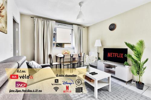 Cocon cosy 37m2 - Calme, confortable - Proche Lyon - Parking privé