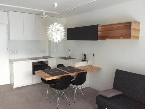 Kuhinja oz. manjša kuhinja v nastanitvi MOHO apartament