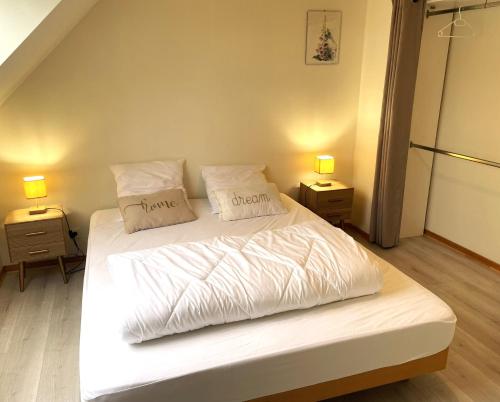 Ένα ή περισσότερα κρεβάτια σε δωμάτιο στο Agapanthe bleue