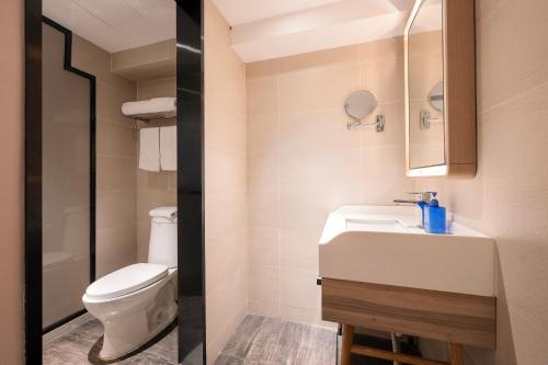 Ένα μπάνιο στο Hanting Premium Hotel Shanghai Pudong Airport Chenyang Road