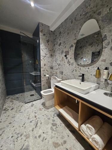 Koupelna v ubytování Hotel Mooma