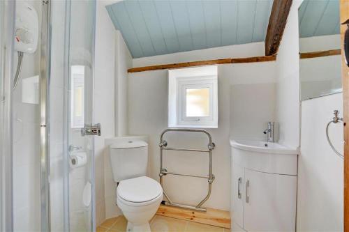 WhitlandにあるThe Stablesのトイレと洗面台のあるバスルーム