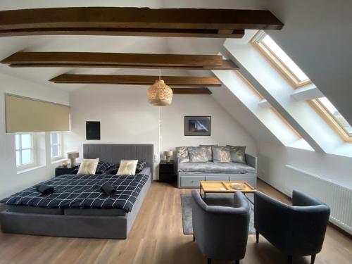 Postel nebo postele na pokoji v ubytování Apartmány Keřová 7