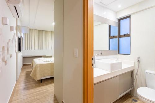 Koupelna v ubytování Refeições inclusa - Polinesia Resort - Porto de Galinhas - Apartamentos com somente 1 opção de Térreo com Piscina Privativa - Acesso ao Hotel Samoa